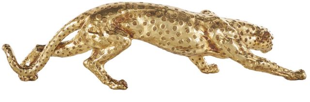 Deco Marche Gold Leopard Sculpture with Textured Spots-2