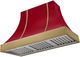 AGA Cascade 36" Piccadilly Red Wall Mounted Range Hood  with Antique Brass  Trim-0