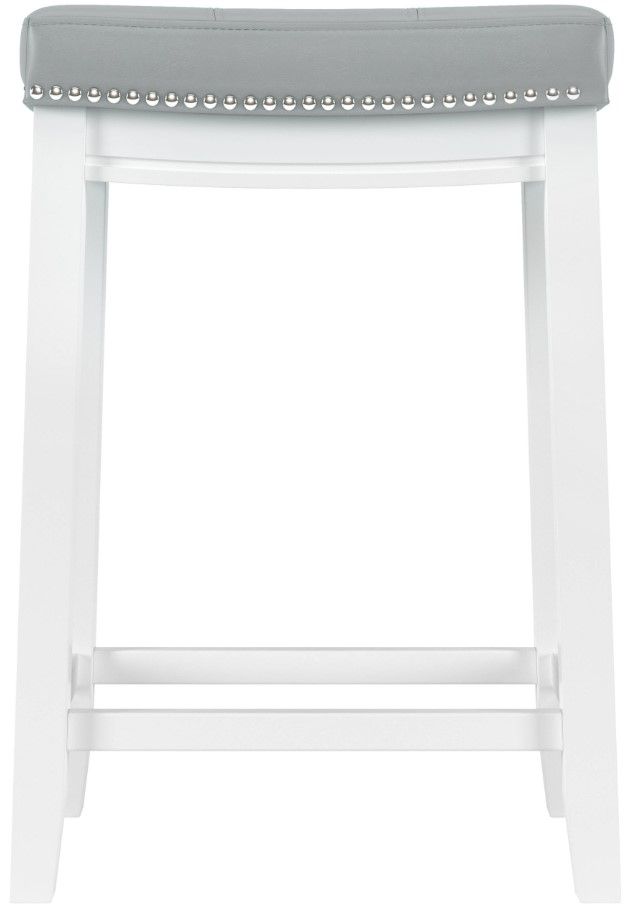 Linon Claridge Light Gray/White Counter Stool-2