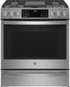 GE Profile™ 30" Fingerprint Resistant Stainless Steel Slide-In Dual Fuel Range-0