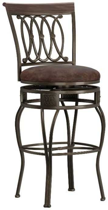 HH2 Home Montello Distressed Brown Swivel Bar Stool-0