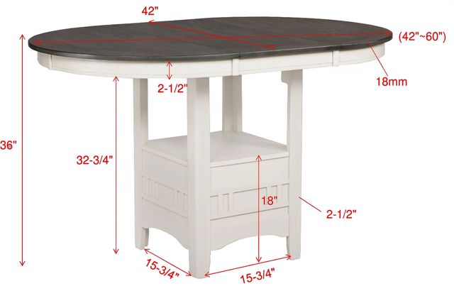 Crown Mark Hartwell Gray Counter Dining Table with Chalk Base-2