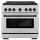 ZLINE Autograph Edition Paramount 36" 5.2 Cu. Ft. Satin Stainless Steel Gas Range with 6 Burner DuoPro™ Cooktop and Convection Gas Oven with Matte Black Accents-0