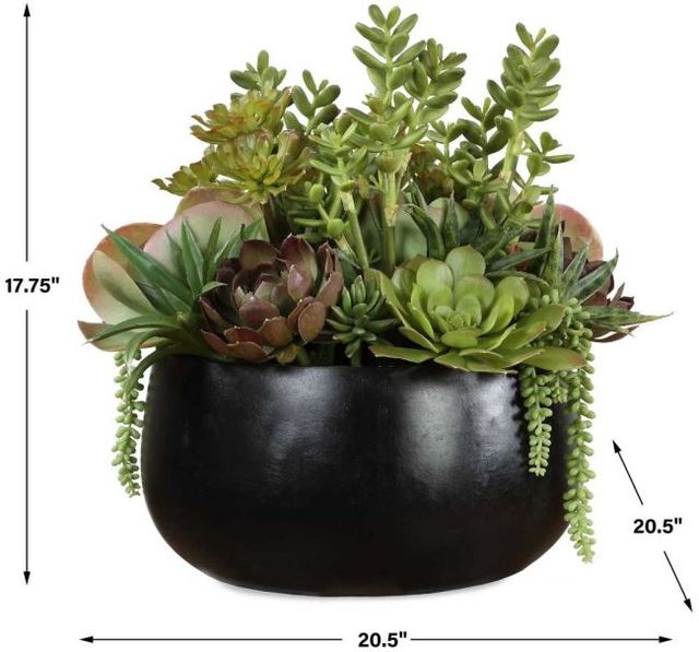 Uttermost® Mico Black/Green Succulent Centerpiece-3
