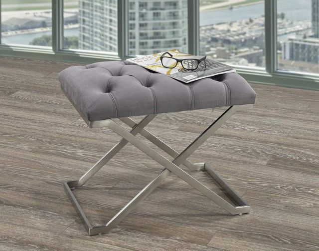 Brassex Inc. Grey Accent Bench-1