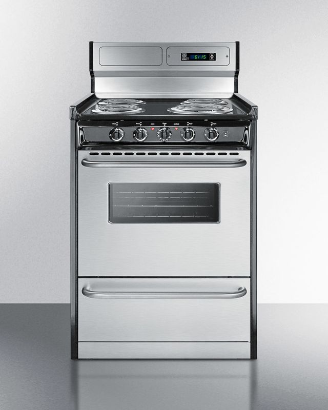 Summit® 24" Stainless Steel Freestanding Electric Range-1