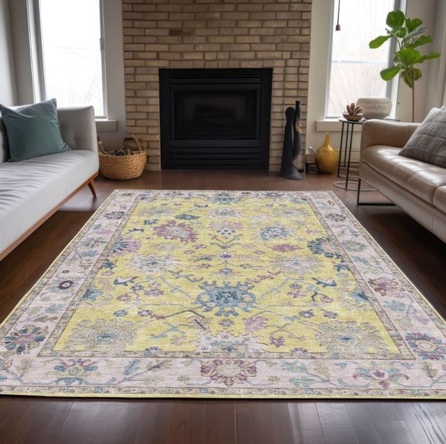 Dalyn™ Rug Company Hatay HY7 Yellow 5'x8' Area Rug-4