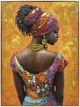 Classy Living Captivating African Lady with Orange Accents II Wall Art-0