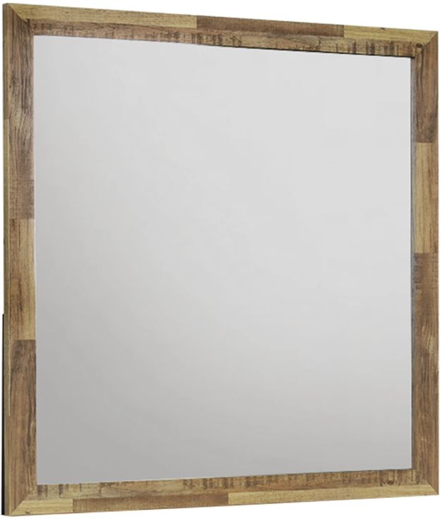 Monarch Specialties Inc. Warm Medium Oak Wall Mirror-0