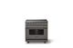 Viking® 5 Series 36" Damascus Gray Pro Style Induction Range with Brushed Brass Trim-3