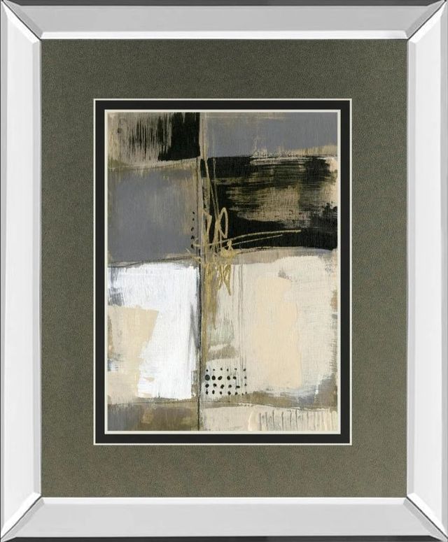 Classy Art Neutral Divisions III by Jennifer Goldberger Mirror Framed Wall Art-0