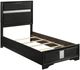 Coaster® Miranda Black Upholstered Twin Panel Bed -0