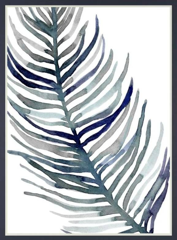 Classy Art Blue Feathered Palm I by Emma Scarvey Wall Art-1