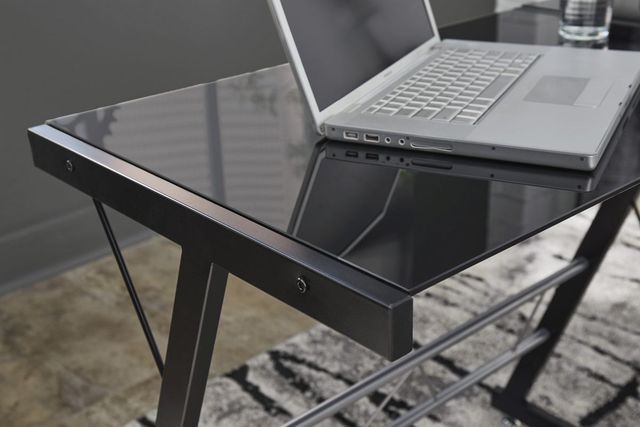 Signature Design by Ashley® Mallistron Black/Silver Office L-Desk-3