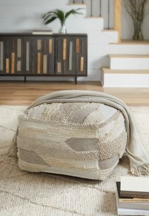 Signature Design by Ashley® Cartlow Cream/Beige/Gray Pouf-3