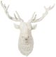 A & B Home Darby Aged White Deer Head Wall Accent-1