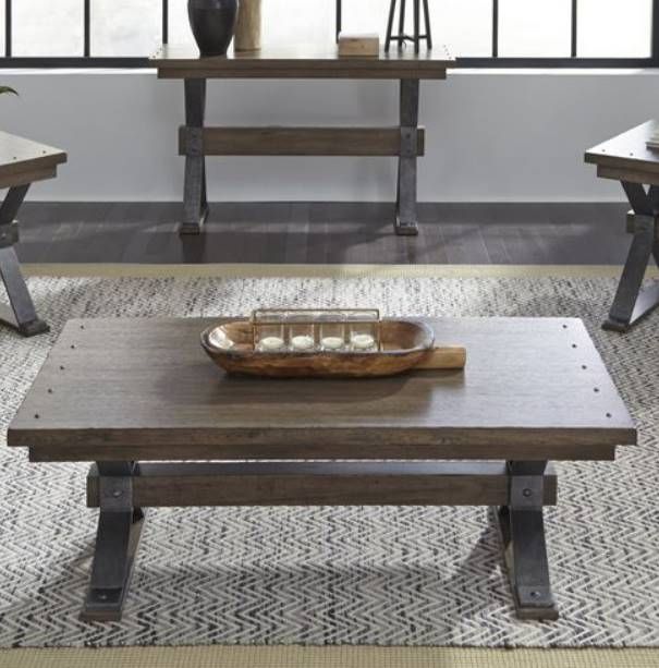 Liberty Furniture Sonoma Road Weather Beaten Bark Rectangular Cocktail Table-1