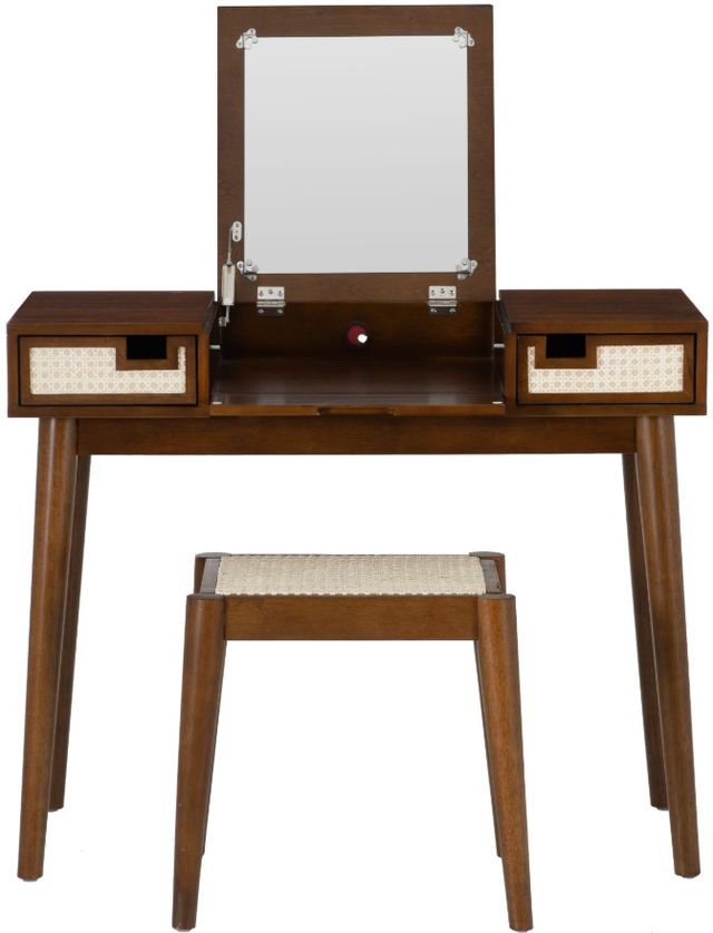 Linon Cammie 2-Piece Walnut Vanity Mirror Set-2