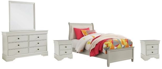 Signature Design by Ashley® Jorstad 5-Piece Gray Twin Sleigh Bed Set-0