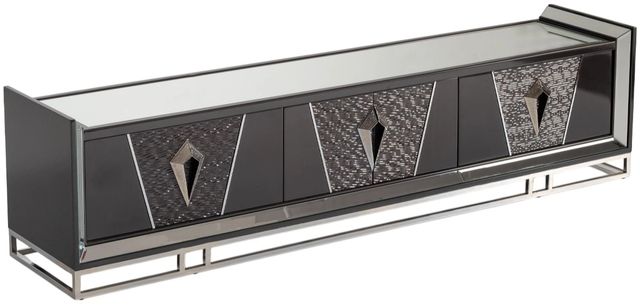 Michael Amini® Carmela Glossy Charcoal Sand Media Cabinet-0