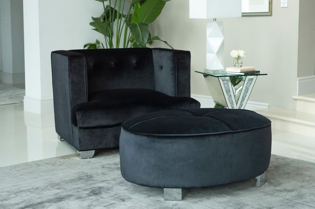 Coaster® Caldwell Black Tuxedo Upholstered Ottoman-1