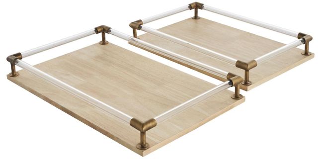 Deco Marche 2-Piece Light Brown Tray-0