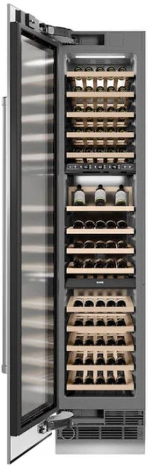 ZLINE 18" 9 Cu. Ft. Stainless Steel Triple Zone Left Hinge Column Wine Cooler-3