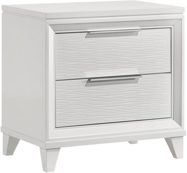 Crown Mark Cressida White Nightstand-0