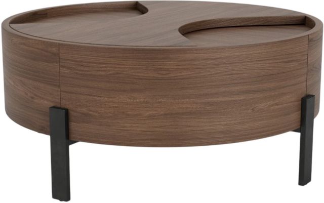 Riverside Furniture Nova Asbury Walnut Cocktail Table with Dark Bronze Base-0