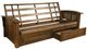 Kodiak Furniture Washington Rustic Walnut Queen Futon Frame with Storage-0