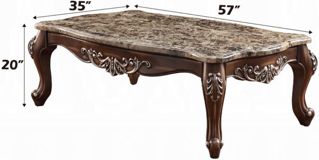 ACME Furniture Latisha Brown Top Coffee Table with Antique Oak Base-2