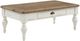 Winners Only® Augusta Rustic Brown Top Coffee Table with White Base-0
