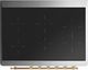 Ilve® Majestic III 36" Midnight Blue Pro Style Induction Range with Triple Glass Door and Brass Trim-2