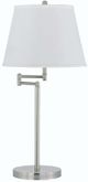 Cal® Lighting & Accessories Andros Brushed Steel/White Table Lamp-0