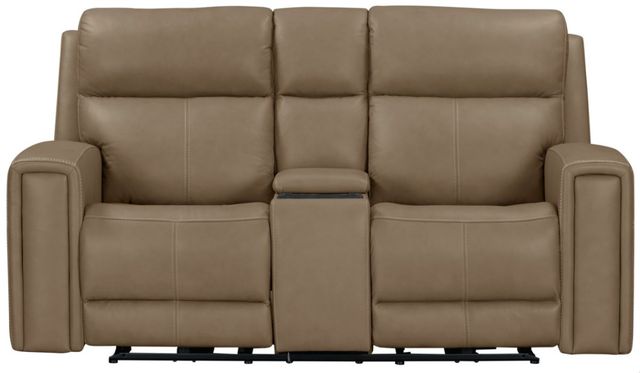 Liberty Furniture Camden Aline Toast Leather Power Reclining Loveseat with Console-4