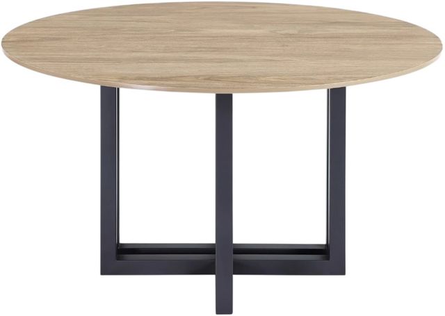 Modus Furniture CEO Washed Oak Dining Table with Gunmetal Base-2