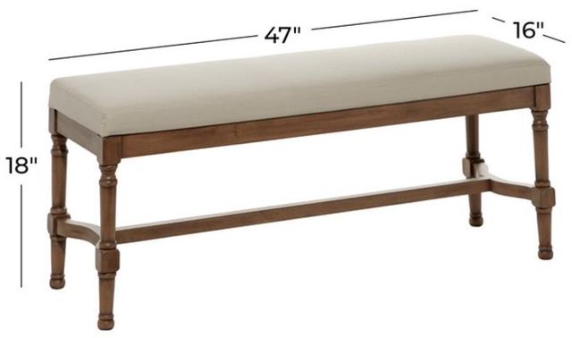 Deco Marche Brown Bench with Burlap Seat-3