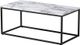 Titus Furniture T5338 White Faux Marble Coffee Table with Black Metal Base -0