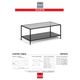 Korson Furniture Marini Glass Top Coffee Table with Black Metal Base -2
