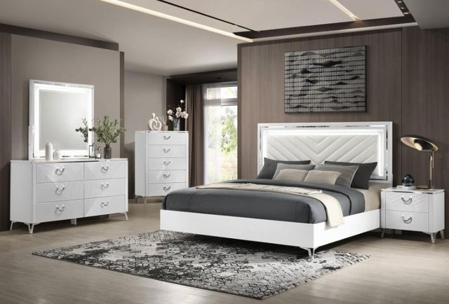 Coaster® Cassia White High Gloss Dresser Mirror-3