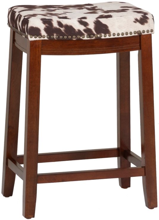 Linon Claridge Brown Cow Counter Stool-0