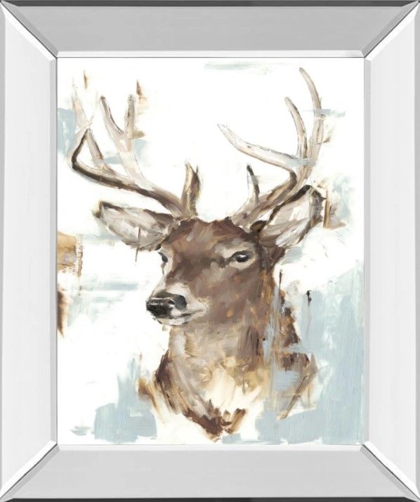Classy Art Modern Deer Mount II by Ethan Harper Mirrored Frame Wall Art-0