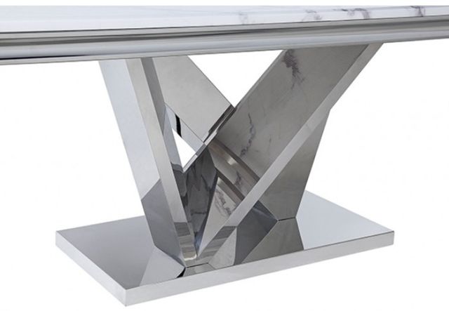 Furniture of America® Valdevers Chrome Rectangular Dining Table-2