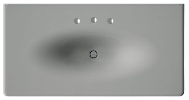 Kohler Iron/Impressions® Basalt 43" Enameled Cast Iron Vanity Top with Integrated Oval Sink-1