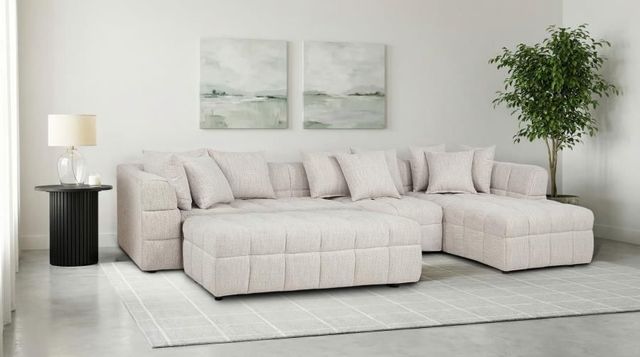 Coaster® Amara 4-Piece Ivory L-Shaped Sectional with Chaise-1