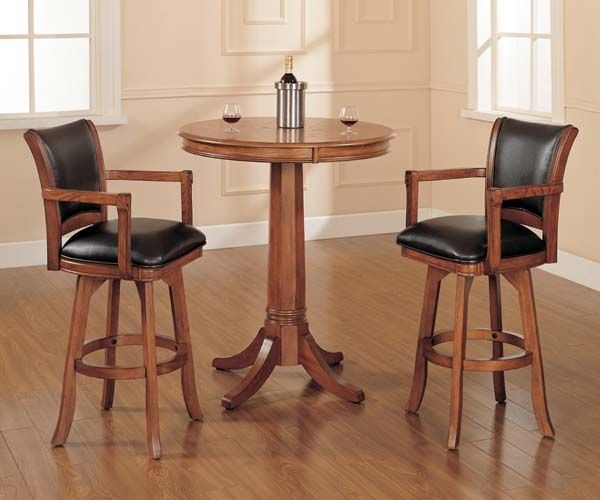 HH2 Home Park View 3-Piece Medium Brown Oak Pub Set-0