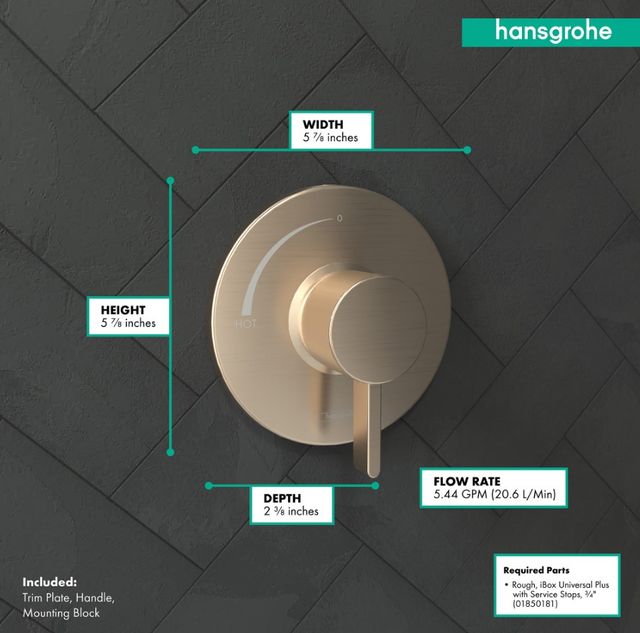 Hansgrohe Ecostat S Brushed Bronze Pressure Balance Trim-3