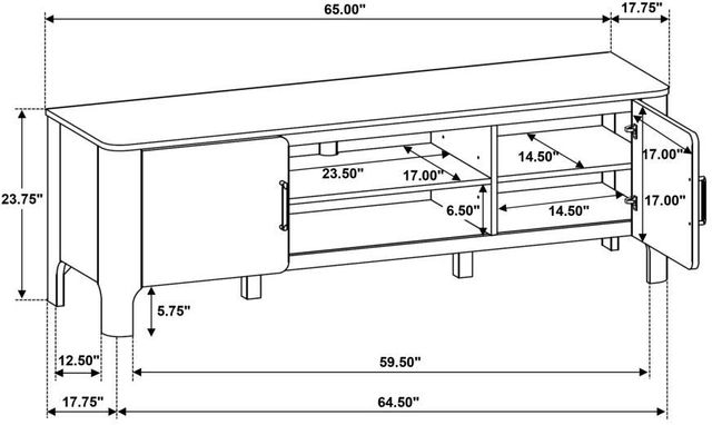 Coaster® Rowe Light Oak TV Stand Media Console-2