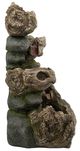 A & B Home Brown 5-Tier Outdoor Decorative Wood Inspired Water Fountain-2