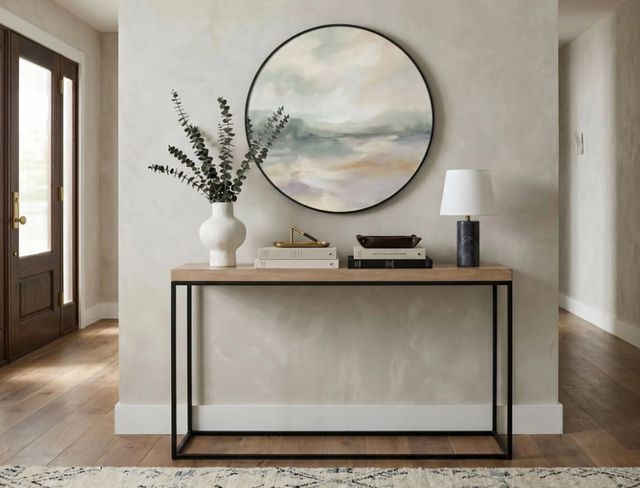 Sunny Designs™ Jax Brown Large Console Table with Black Base-2